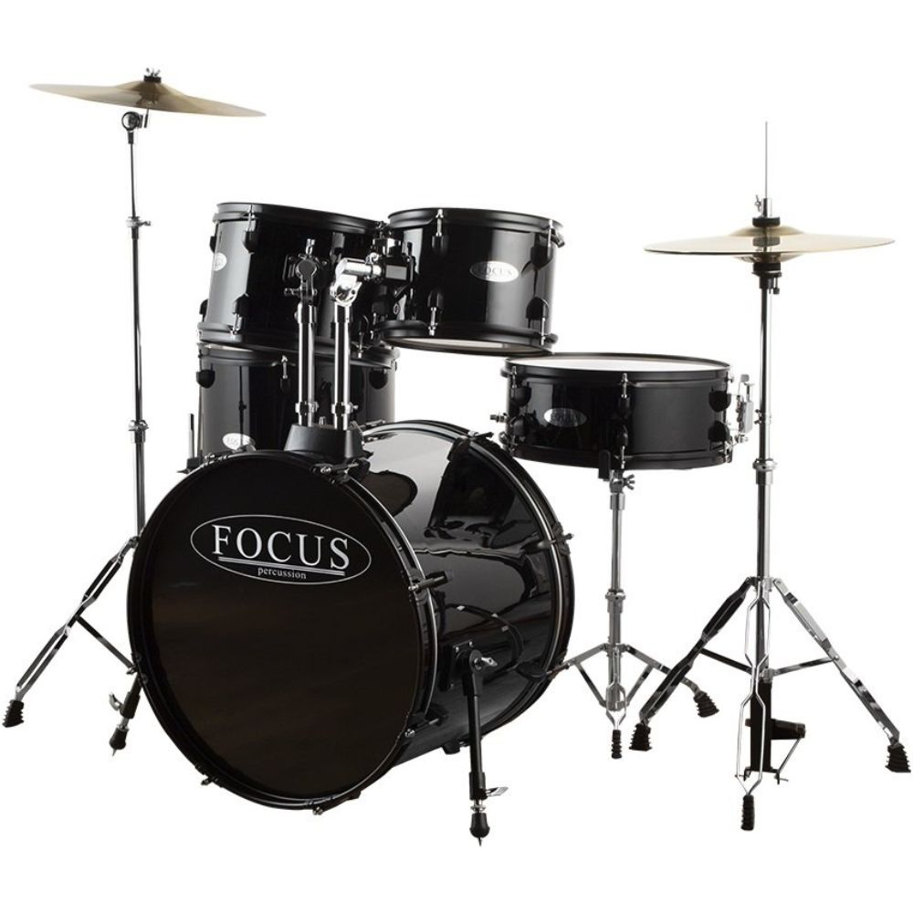 FOCUS FCP0803-BK - 5 Parça (20B/10T/12T/14F/14S) Aksamlı & Zilli