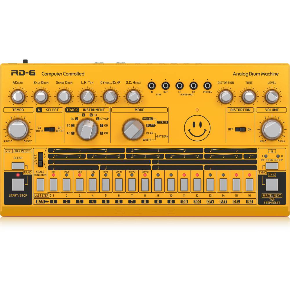 BEHRINGER RD-6-AM RHYTHM DESIGNER Analog Davul Makinesi (Sarı)