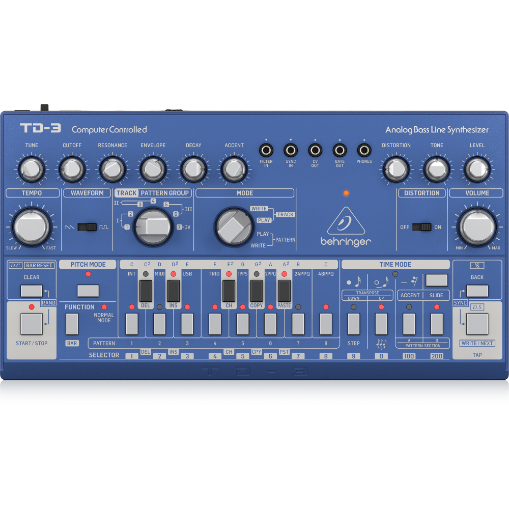 BEHRINGER TD-3-BU Analog Bass Line Synthesizer (Mavi)