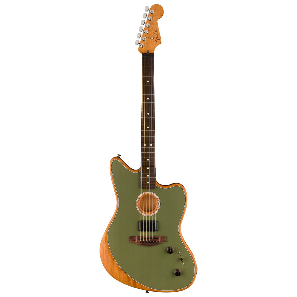 ギター Fender acoustasonic player jazzmastar Fender Acoustasonic Player Jazzmaster Gülağacı Klavye Yeşil
