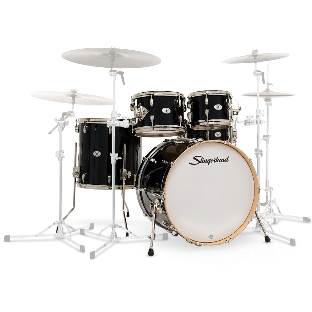 SLINGERLAND Studio King Outfit Del Norte Black Lacquer 5 Parça (22B/10T/12T/16F/14S) Akustik Davul Seti