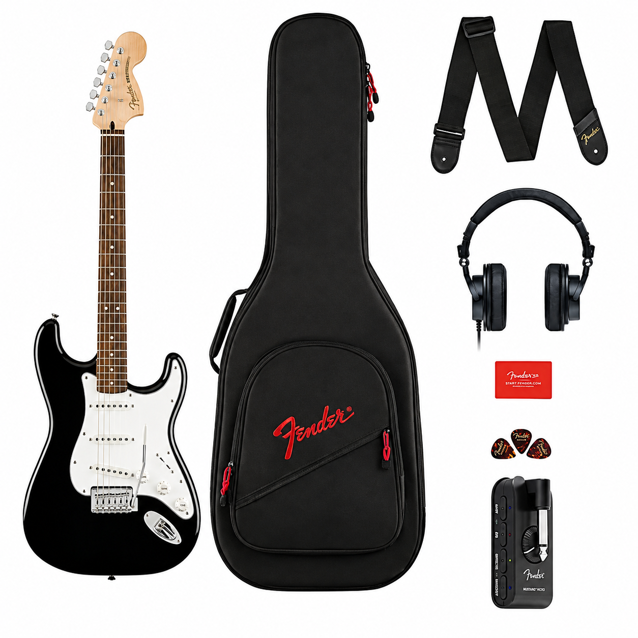 Squier Affinity Stratocaster Black Mustang Micro Elektro Gitar