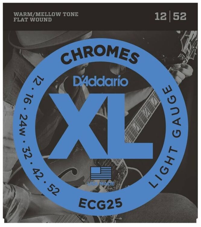 DADDARIO ECG25 Chromes Flatwound 12-52 Elektro Gitar Teli