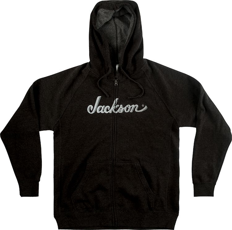 Jackson Logolu Charcoal Renk Kapşonlu Fermuarlı Sweatshirt (M)